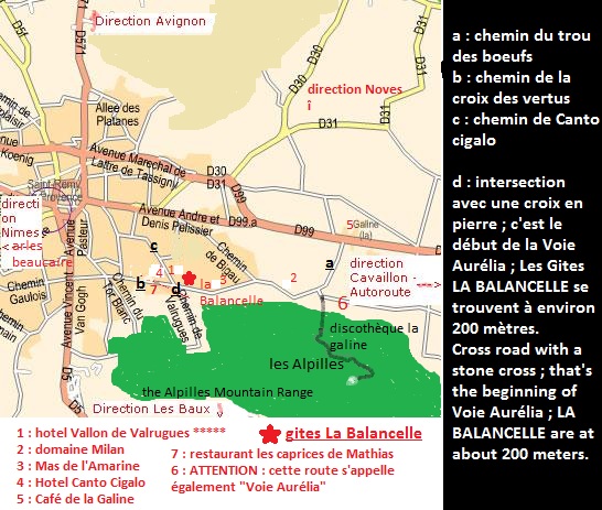 plan des gites La balancelle à Saint Remy de Provence